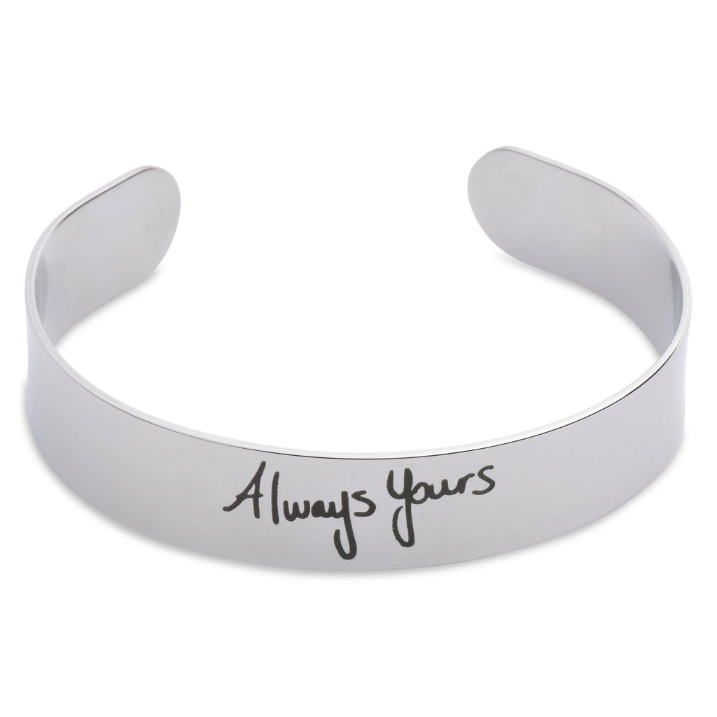 Custom Handwriting Stainless Steel Cuff Bracelet
