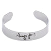 Custom Handwriting Stainless Steel Cuff Bracelet