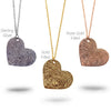 Custom Silver Fingerprints Heart Necklace