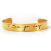 Custom Handwriting Thin Gold Cuff Bracelet