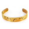 Custom Handwriting Thin Gold Cuff Bracelet