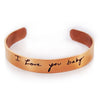Custom Handwriting Thin Rose Gold Cuff Bracelet