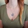 Custom Silver Fingerprints Heart Necklace
