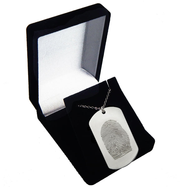 Thumbprint dog 2024 tag necklace