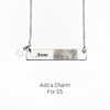 Custom Bar Fingerprint and Name Necklace Stainless Steel