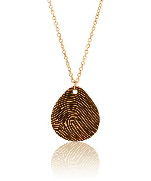 Custom Gold Filled Teardrop Fingerprint Necklace