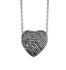Custom Stainless Steel Fingerprint Heart Ash Cremation Necklace