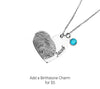 Custom Silver Fingerprint and Name Heart Necklace