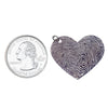 Custom Silver Fingerprints Heart Necklace