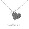 Custom Silver Fingerprints Heart Necklace