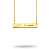 Custom Handwriting Bar Necklace Gold Plated