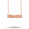 Custom Handwriting Bar Necklace Rose Gold Plated