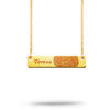 Custom Bar Fingerprint and Name Necklace Gold Plated