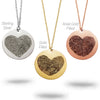 Solid Sterling Silver Fingerprint Heart Necklace