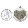 Solid Sterling Silver Fingerprint Heart Necklace