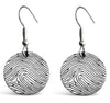 Personalized Sterling Silver Fingerprint Small Silver Round Earrings