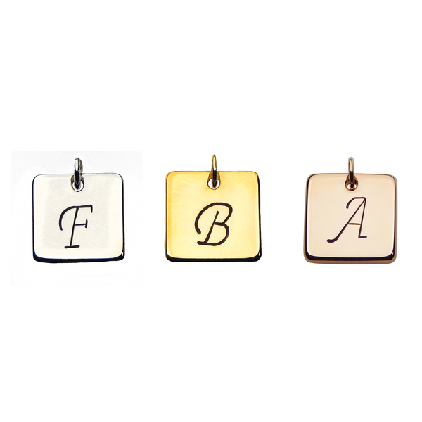 Square Charm Add On - Silver  - Gold - Rose Gold