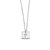 Initial Square Charm Necklace - Silver - Gold - Rose Gold