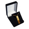 Custom Vertical Bar Fingerprint and Name Necklace Gold Plated