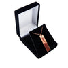 Custom Vertical Bar Fingerprint and Name Necklace Rose Gold Plated