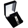 Custom Vertical Bar Fingerprint and Name Necklace Silver Plated