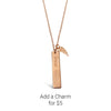Custom Vertical Bar Fingerprint and Name Necklace Rose Gold Plated