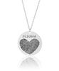 Custom Wedding Fingerprint Heart & Date Necklace