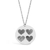 Custom Four Fingerprints Hearts Necklace