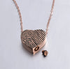 Custom Stainless Steel Fingerprint Heart Ash Cremation Necklace