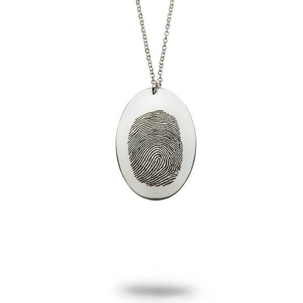 Custom Oval Fingerprint Necklace