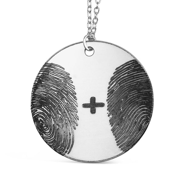 Custom Two Fingerprints Pendant Necklace