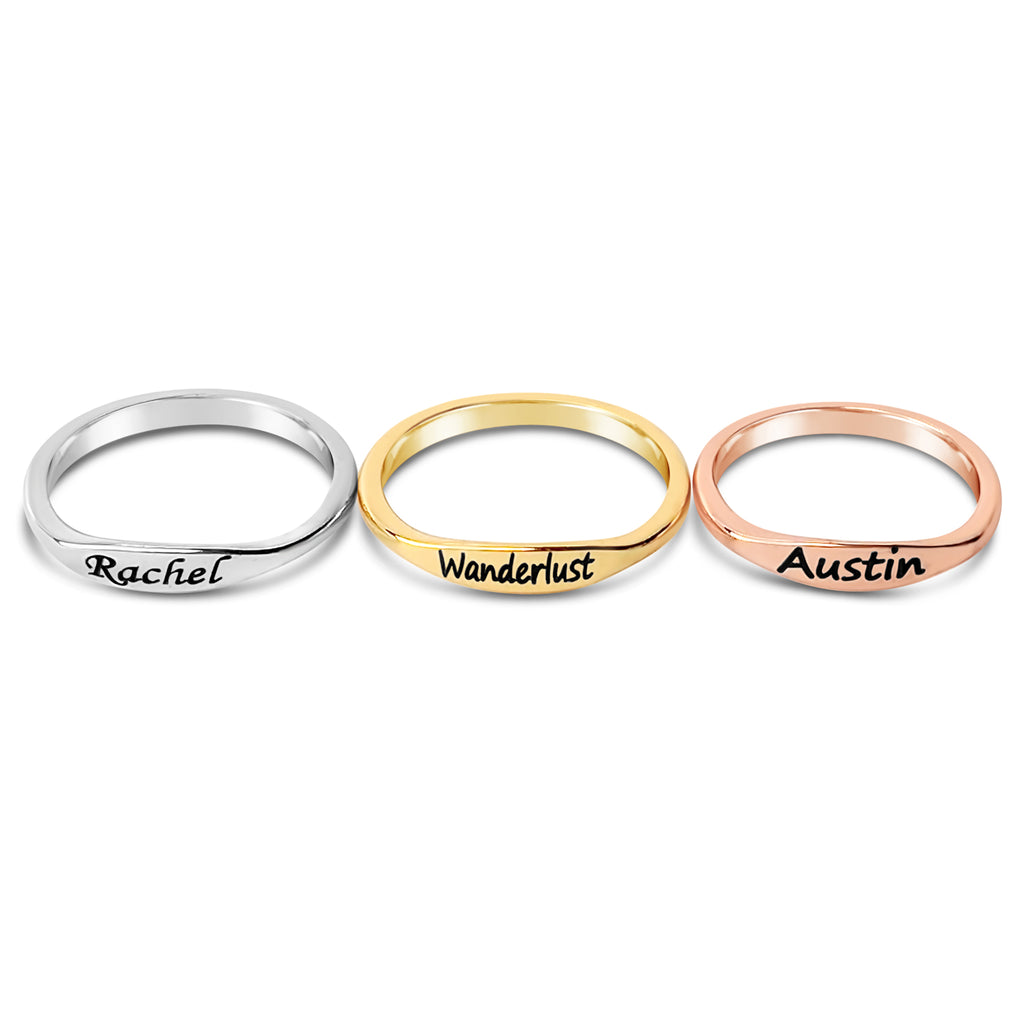 Custom Name Ring - Silver - Gold - Rose Gold