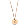 Initial Circle Charm Necklace - Silver - Gold - Rose Gold