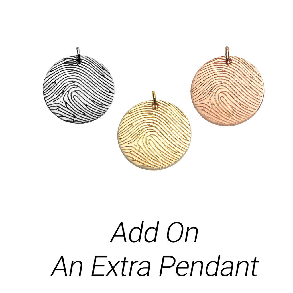 Small Round Pendant Add On with Personalized Fingerprint
