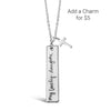 Custom Silver Plated Handwriting Vertical Bar Necklace