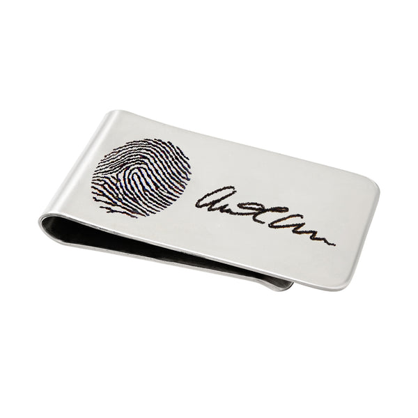 Personalized Custom Fingerprint Stainless Steel Money Clip